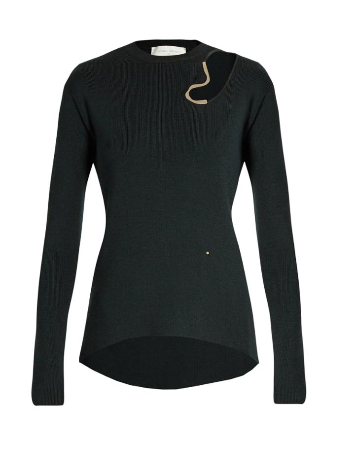 Esteban Cortázar Abstract Cut-out Wool And Silk-blend Sweater