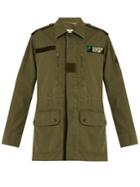 Saint Laurent Love-appliqu Cotton-blend Military Jacket