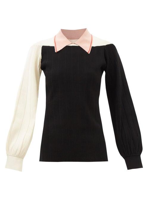 Roksanda - Juliana Balloon-sleeve Knitted Top - Womens - Black