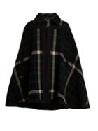 Burberry Point-collar Checked Wool-blend Cape
