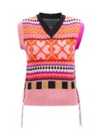 La Fetiche - Josef Fair Isle Wool Sweater Vest - Womens - Light Pink Multi