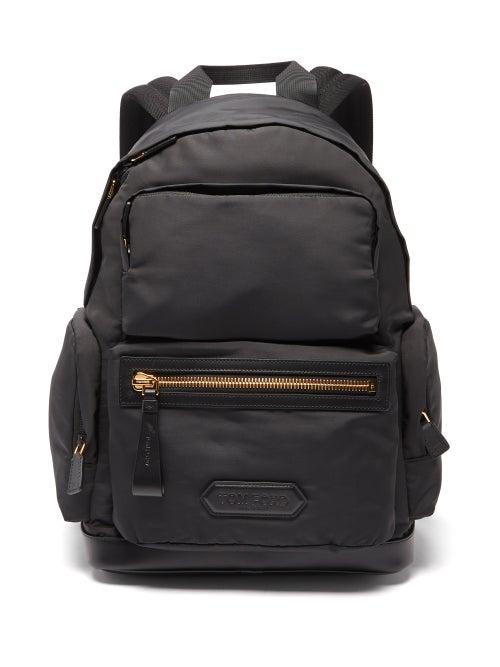 Tom Ford - Zip-pocket Leather-trim Nylon Backpack - Mens - Black