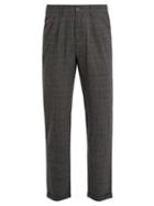 Matchesfashion.com Barena Venezia - Wide Leg Checked Wool Trousers - Mens - Grey