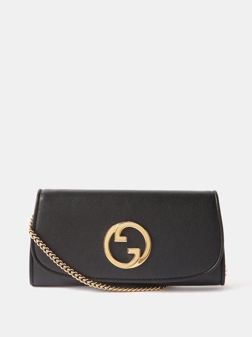 Gucci - Blondie Gg-plaque Leather Cross-body Bag - Womens - Black