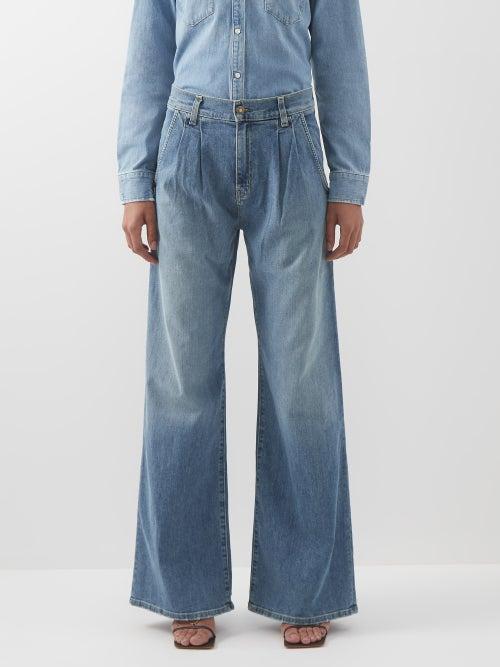 Nili Lotan - Flora Stretch-denim Wide-leg Jeans - Womens - Denim