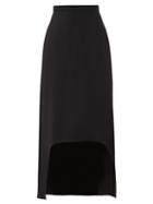 Matchesfashion.com Alexander Mcqueen - Dip-hem Wool Skirt - Womens - Black