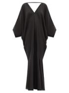 Matchesfashion.com Thea - The Epione V-neck Silk Maxi Kaftan Dress - Womens - Black