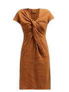 Matchesfashion.com Loup Charmant - Gilgo Cotton Gauze Mini Dress - Womens - Brown
