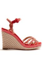 Aquazzura Kerala 100 Braided-strap Wedge Sandals