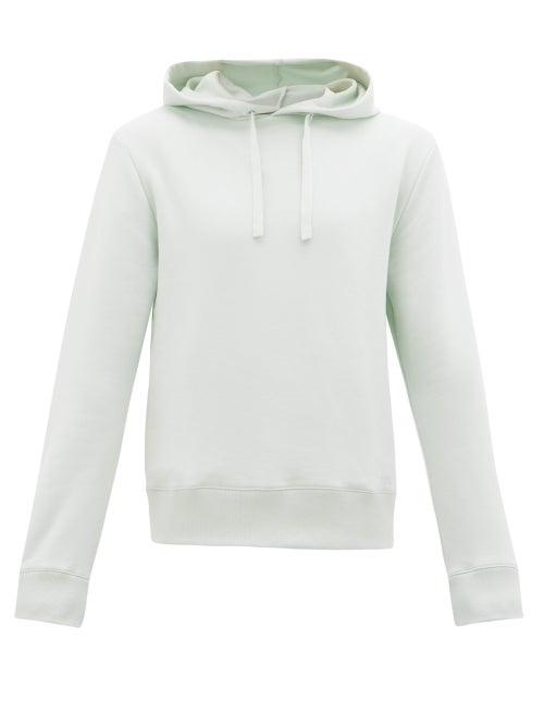 Matchesfashion.com A.p.c. - Logo-embroidered Cotton-blend Hooded Sweatshirt - Mens - Light Green