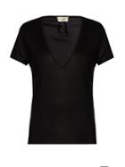 Saint Laurent Deep V-neck Silk-jersey T-shirt