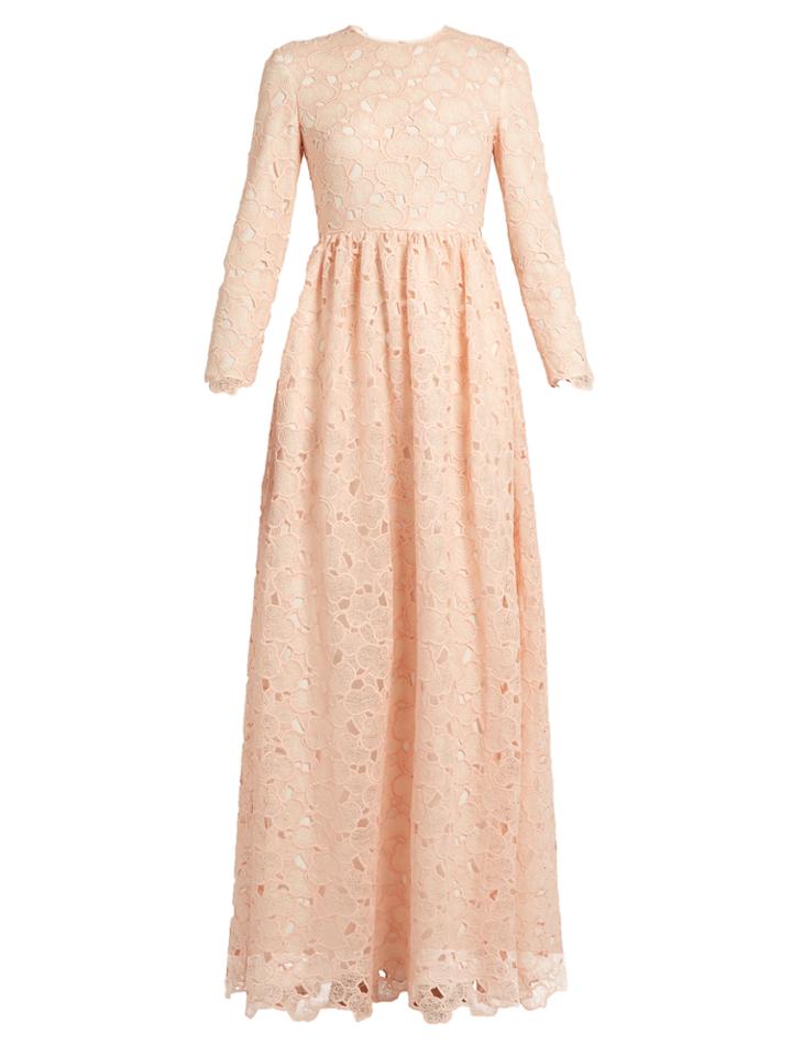 Huishan Zhang Axelia Cloud-lace Long-sleeved Gown