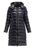 Matchesfashion.com Moncler - Moka Hooded Quilted Down Coat - Womens - Navy