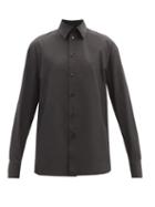 Matchesfashion.com Jil Sander - Point-collar Cotton-poplin Shirt - Womens - Black
