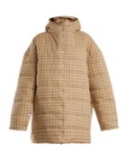 A.w.a.k.e. Checked Funnel-neck Quilted Cotton Coat
