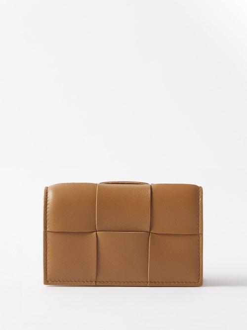 Bottega Veneta - Intrecciato-leather Cardholder - Womens - Camel