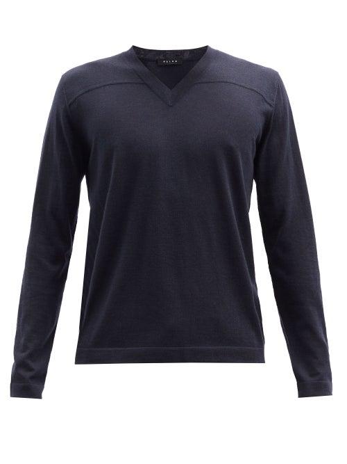Matchesfashion.com Falke Ess - V-neck Cashmere Sweater - Mens - Navy