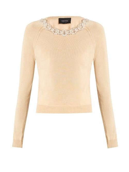 Simone Rocha Embellished Wool And Silk-blend Sweater