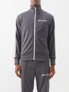 Palm Angels - Logo-print Jersey Track Jacket - Mens - Dark Grey