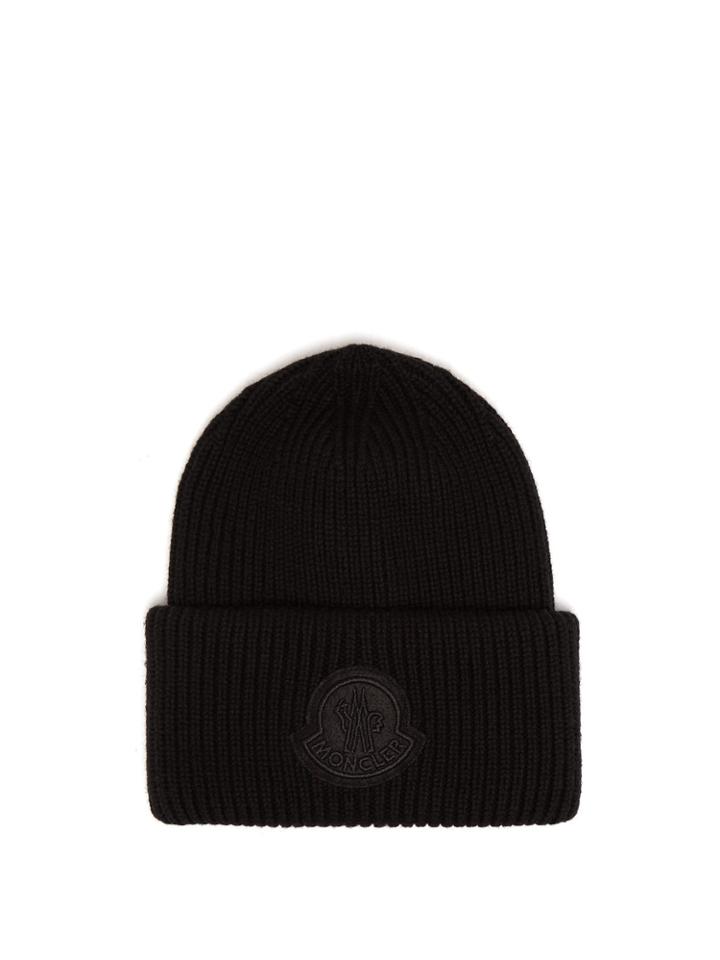 2 Moncler Logo Virgin-wool Beanie Hat