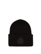 2 Moncler Logo Virgin-wool Beanie Hat