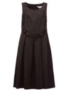 Matchesfashion.com Comme Des Garons Comme Des Garons - Ruffled Bib Twill Dress - Womens - Black
