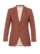 Matchesfashion.com Gucci - Gg Single Breasted Cotton Blend Blazer - Mens - Multi