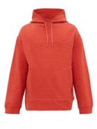 Matchesfashion.com Raey - Seersucker Cotton Blend Hooded Sweatshirt - Mens - Orange