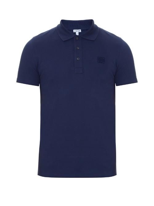 Loewe Logo-embroidered Cotton-piqu Polo Shirt