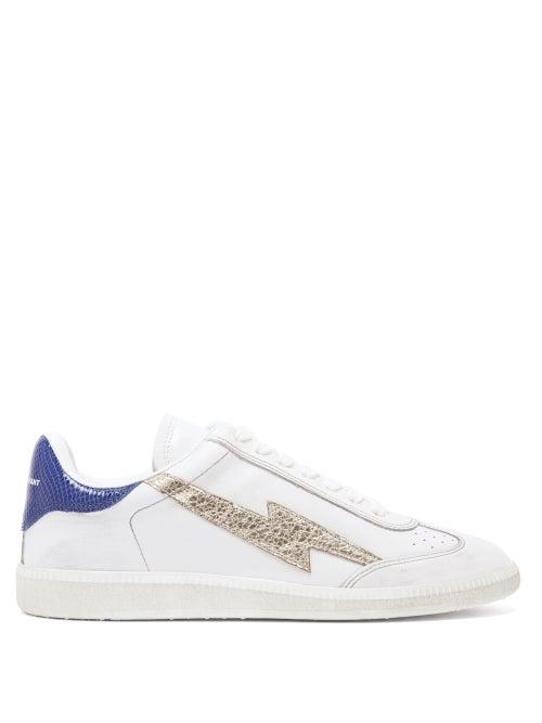 Matchesfashion.com Isabel Marant - Bryce Lightening-appliqu Leather Trainers - Womens - Blue White