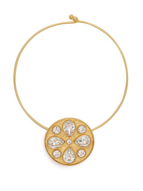 Matchesfashion.com Rebecca De Ravenel - Pamina 24kt Gold Plated Choker - Womens - Crystal