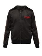Matchesfashion.com Fendi - Sleeve Stripe Zip Through Hooded Mesh Jacket - Mens - Black Multi