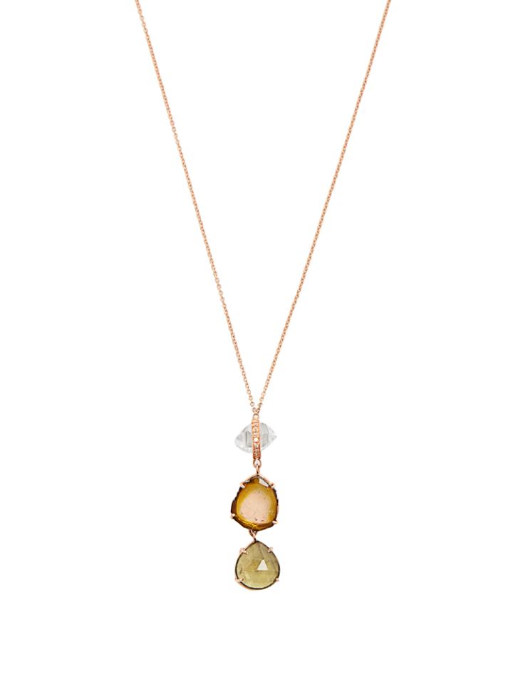 Jacquie Aiche Diamond, Quartz, Tourmaline, Topaz & Gold Necklace