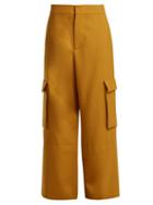 Matchesfashion.com Marni - High Rise Cargo Wool Trousers - Womens - Dark Orange