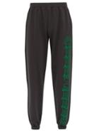 Matchesfashion.com Aries - Column Logo Print Cotton Track Pants - Mens - Black Green