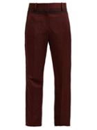 Matchesfashion.com Haider Ackermann - Embroidered Linen Blend Sateen Trousers - Womens - Brown