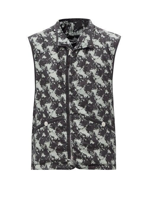 Stone Island Shadow Project - Camouflage-print Padded-shell Gilet - Mens - Black