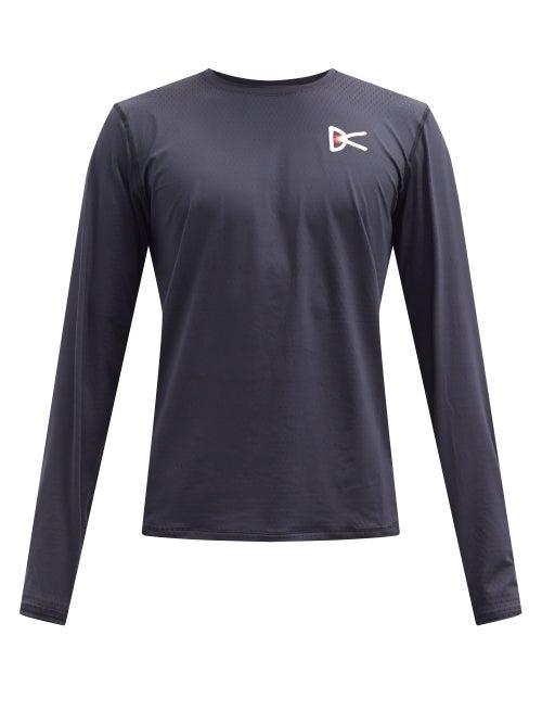 Matchesfashion.com District Vision - Air-wear Logo-print Mesh Long-sleeved T-shirt - Mens - Black