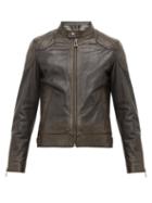 Matchesfashion.com Belstaff - Outlaw Quilted Panel Leather Jacket - Mens - Black