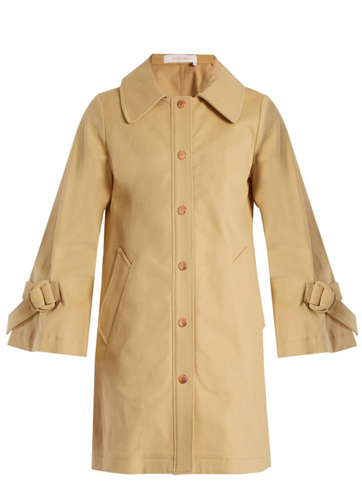 See By Chloé Tie-sleeve Stretch-cotton Coat