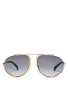 Matchesfashion.com Givenchy - Aviator Cut Out Metal Sunglasses - Womens - Gold Multi