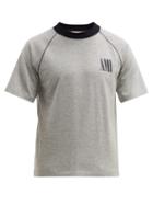 Matchesfashion.com Ami - Logo Print Cotton T Shirt - Mens - Navy