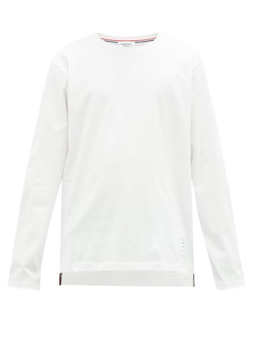 Matchesfashion.com Thom Browne - Label Patch Cotton T Shirt - Mens - White