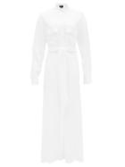 Matchesfashion.com Su Paris - Raya Seersucker Shirt Dress - Womens - White