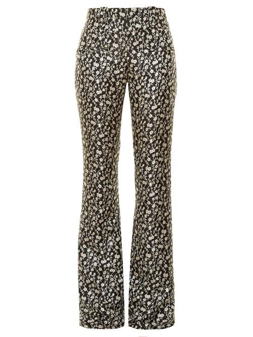 Altuzarra Serge Floral-jacquard Flared Trousers