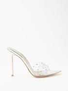 Gianvito Rossi - Elle 105 Crystal-embellished Pvc Mules - Womens - Silver Multi