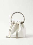Jimmy Choo - Bon Bon Crystal-embellished Satin Bucket Bag - Womens - White