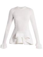 Matchesfashion.com Esteban Cortzar - Fluted Panel Ribbed Knit Sweater - Womens - White