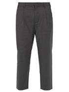 Matchesfashion.com Barena Venezia - Cropped Wide Leg Virgin Wool Trousers - Mens - Grey