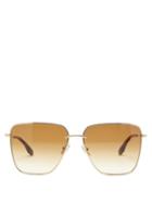 Matchesfashion.com Victoria Beckham - Square Metal Sunglasses - Womens - Gold